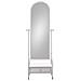 Specchio Da Terra E Cassetto In Metallo Bianco 65x38x184h - Foto miniatura 2