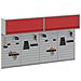 Set di armadi per attrezzi con lo scaffale 6 pcs Rosso - Foto miniatura 3