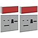 Set di armadi per attrezzi con lo scaffale 6 pcs Rosso - Foto miniatura 6