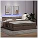 Pouf Letto con Materassi e LED Cappuccino 160x200cm Similpelle - Foto miniatura 3