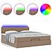Pouf Letto con Materassi e LED Cappuccino 160x200cm Similpelle - Foto miniatura 5