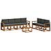 Set di divani da esterno con cuscino 8 pcs Naturale e Antracite - Foto miniatura 3