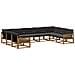 Set di divani da esterno con cuscino 9 pcs Naturale e Nero - Foto miniatura 1