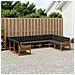 Set di divani da esterno con cuscino 9 pcs Naturale e Nero - Foto miniatura 2