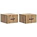 Mobiletto da notte a muro con cassetto 2 pcs Rovere Artigianale - Foto miniatura 1