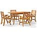 Set da Pranzo per Giardino 5 pz in Legno Massello di Acacia - Foto miniatura 1