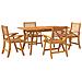 Set da Pranzo per Giardino 5 pz in Legno Massello di Acacia - Foto miniatura 3