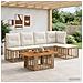 Set Divano da Giardino 6 pz Naturale e Bianco Crema polyrattan - Foto miniatura 4