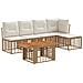 Set Divano da Giardino 6 pz Naturale e Bianco Crema polyrattan - Foto miniatura 1