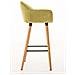 Sgabello Bar Grant Tessuto Sfoderabile I Sedia Alta Cucina Telaio in Legno di Faggio I Sgabello Bancone con Schienale E Poggiapiedi Verde Chiaro - Foto miniatura 3