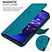 Custodia Compatibile Con Huawei Mate 20 Lite In Blu Fiore - Coperchio Protettivo In Design Floreale Con Chiusura Magnetica, Funzione Stand E Slot Per Carte - Foto miniatura 7