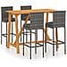 Set Da Bar Da Giardino 5pz Con Cuscini Grigio - Foto miniatura 1