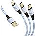 Cavo 3 In 1 Usb A Usb-c Micro-usb E Lightning Fast Charge 1.2m Nylon Intrecciato - Foto miniatura 10