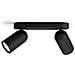 Lampada Da Soffitto Con Due Faretti Pongee Nero 82x240x122 Mm Metallo - Foto miniatura 1