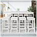 Set Bar Da Giardino 9 Pz Bianco In Legno Massello Di Pino - Foto miniatura 3