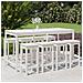 Set Bar Da Giardino 9 Pz Bianco In Legno Massello Di Pino - Foto miniatura 1