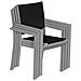 Set Di 10 Sedie In Alluminio Grigio - Textilene Nero - Foto miniatura 5