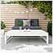 Poggiapiedi Da Giardino 120x80 Cm Legno Massello Di Pino Bianco - Foto miniatura 3