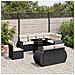 Set Divani Da Giardino 9 Pz Con Cuscini Nero In Polyrattan - Foto miniatura 1