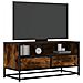 Mobile Tv Rovere Fumo 80x34,5x40 Cm Legno Multistrato E Metallo - Foto miniatura 1