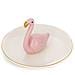 Figura Decorativa In Porcellana Fenicottero Su Piatto - Foto miniatura 1