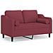 Lusso Casadino -  Divano A 2 Posti Con Cuscini Rosso Vino 120 Cm In Tessuto - Foto miniatura 1