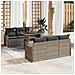 Set di divani da giardino  7 pezzi con cuscini grigi in polyrattan, Divano da giardino  2 posti con scatola e cuscini grigi in polyrattan - Foto miniatura 2