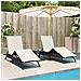 Lettini Prendisole 2 pz con Tavolino Nero in Polyrattan - Foto miniatura 2