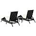 Lettini Prendisole 2 pz con Tavolino Nero in Polyrattan - Foto miniatura 6