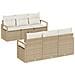 Set Divano da Giardino 7 pezzi con Cuscini Beige Polirattan , Divano da Giardino 2 posti con Cuscini Beige Polirattan - Foto miniatura 1