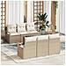 Set Divano da Giardino 7 pezzi con Cuscini Beige Polirattan , Divano da Giardino 2 posti con Cuscini Beige Polirattan - Foto miniatura 2