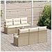 Set Divano da Giardino 7 pezzi con Cuscini Beige Polirattan , Divano da Giardino 2 posti con Cuscini Beige Polirattan - Foto miniatura 3