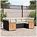 Set Divano da Giardino 6 pz con Cuscini Nero in Polyrattan - Foto miniatura 2