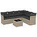 Set Divani da Giardino 7pz con Cuscini Grigio Chiaro Polyrattan - Foto miniatura 1