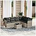 Set Divani da Giardino 7pz con Cuscini Grigio Chiaro Polyrattan - Foto miniatura 2