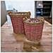 Set Di 2 Vasi Da Fiori In Rattan, Marrone-rosa, Universali - Foto miniatura 1