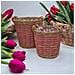 Set Di 2 Vasi Da Fiori In Rattan, Marrone-rosa, Universali - Foto miniatura 5