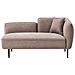 Chaise Longue Versione Destra Chevannes Tessuto Marrone Chiaro - Foto miniatura 2