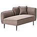 Chaise Longue Versione Destra Chevannes Tessuto Marrone Chiaro - Foto miniatura 3