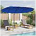 Ombrellone a braccio da giardino azzurro 372 x 198 x 243 cm - Foto miniatura 4