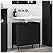 Armadio per Lavabo da Bagno con porta Nero 60,5 x 33,5 x 61 cm - Foto miniatura 2