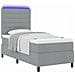 Letto a molle con materasso Grigio chiaro 100 x 200 cm Tessuto - Foto miniatura 3