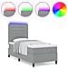 Letto a molle con materasso Grigio chiaro 100 x 200 cm Tessuto - Foto miniatura 4
