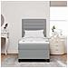 Letto a molle con materasso Grigio chiaro 100 x 200 cm Tessuto - Foto miniatura 5