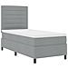Letto a molle con materasso Grigio chiaro 100 x 200 cm Tessuto - Foto miniatura 6