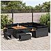 Set Divano da Giardino con cuscino 12 pcs Nero Poly Rattan - Foto miniatura 3
