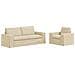Divano 2 pcs Crema 182 x 80 x 82 cm Tessuto - Foto miniatura 1