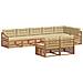 Set di divani da esterno con cuscino 8 pcs Naturale e Beige - Foto miniatura 1