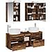 Set di mobili per il bagno 5 pcs Legno antico - Foto miniatura 3
