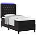 Letto a molle con materasso con led Nero 90 x 190 cm Velluto - Foto miniatura 7